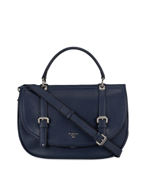 

Da Milano Blue Solid Leather Handheld Bag