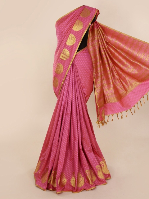 

Pothys Pink Woven Design Art Silk Saree
