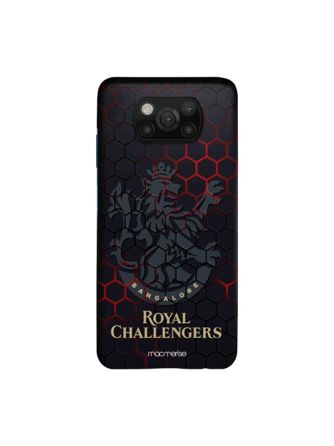 

macmerise Black & Red RCB Hex Pattern Xiaomi Poco X3 Sleek Back Case