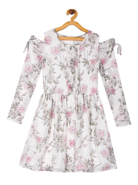 

Cherokee Girls Off-White Printed A-Line Dress