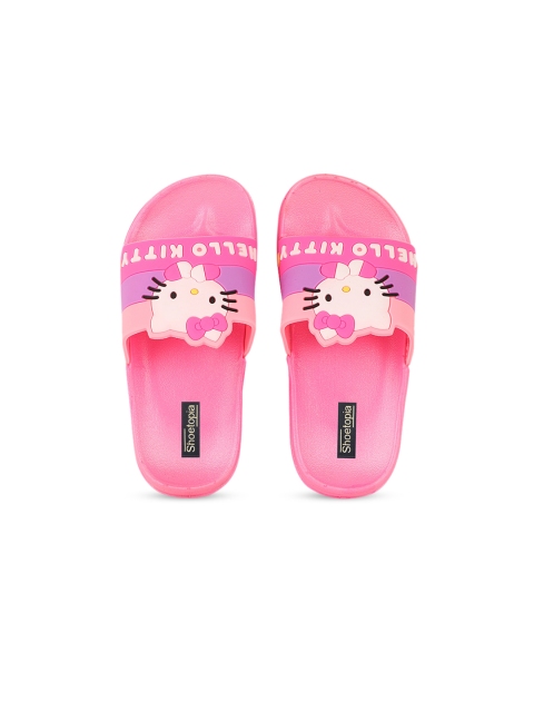 

Shoetopia Girls Pink Hello Kitty Printed Sliders