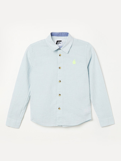 

Fame Forever by Lifestyle Boys Blue Slim Fit Self Design Casual Shirt