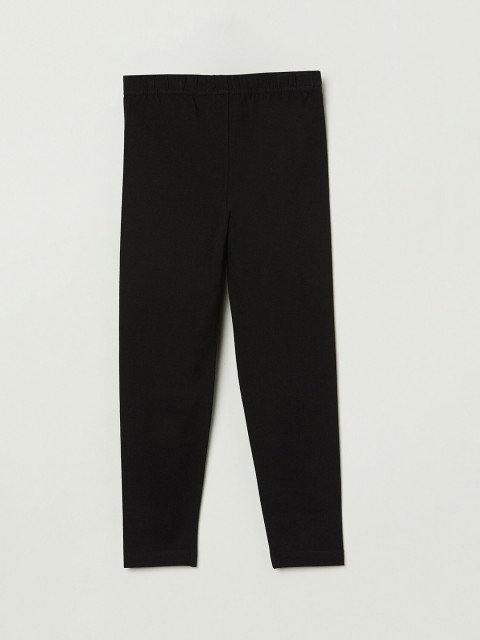 

max Girls Black Solid Ankle-Length Leggings