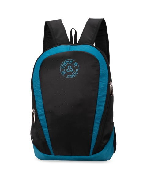 

COSMUS Unisex Black & Blue Colourblocked Backpack