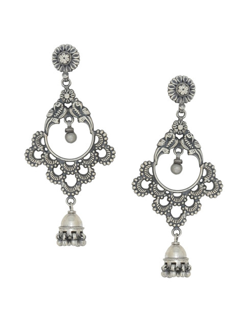 

Silvermerc Designs Silver-Toned Contemporary Drop Earrings