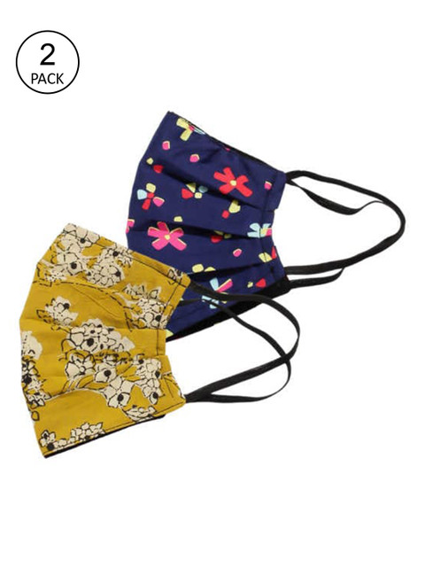 

Bellofox Unisex Pack of 6 Printed 3Ply Reusable Protective Outdoor Face Masks, Blue