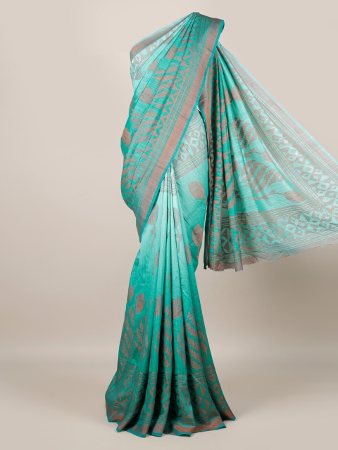 

Pothys Green Printed Poly Georgette Saree