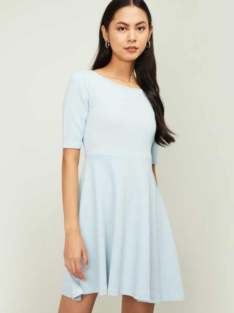 

Ginger by Lifestyle Women Blue Solid Fit and Flare Dress