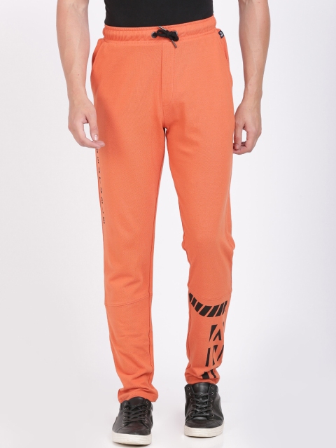 

ANTHEM Men Orange & Black Printed Track Pants