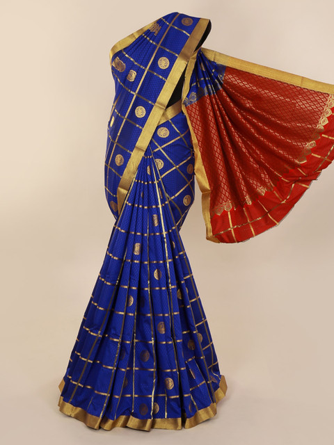 

Pothys Blue Checked Saree