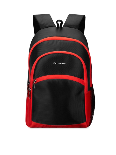 

COSMUS Unisex Black & Red Solid Backpack