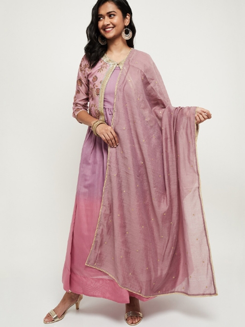 

max Mauve Embroidered Dupatta