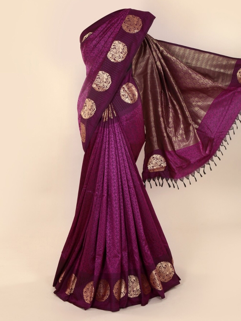 

Pothys Violet Solid Art Silk Saree