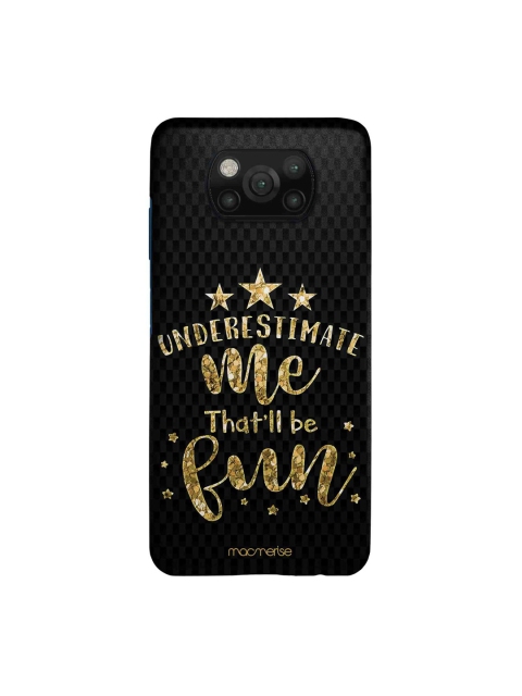 

macmerise Black & Gold Toned Underestimate me Xiaomi Poco X3 Sleek Back Case