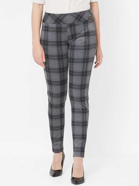 

Juliet Women Grey & Black Checked Jeggings With Pockets