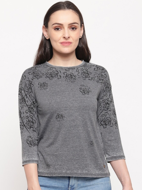 

Pepe Jeans Women Grey Printed Round Neck T-shirt