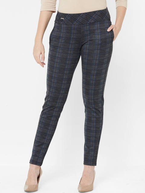 

Juliet Women Grey & Blue Checked Regular Fit Jeggings