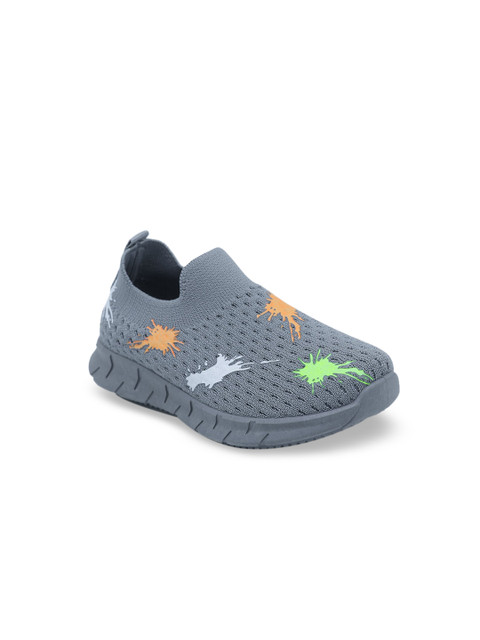 

FEETWELL SHOES Boys Printed Grey Slip-On Sneakers