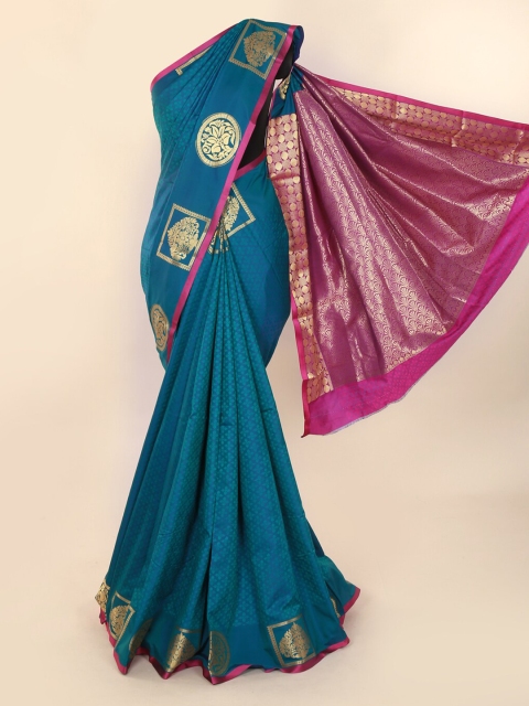 

Pothys Blue Printed Art Silk Saree