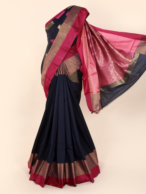 Pothys Navy Blue & Pink Art Silk Woven Design Saree
