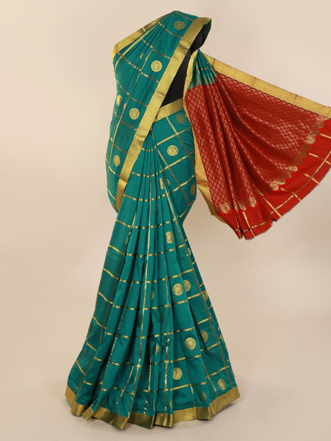 

Pothys Sea Green Woven Design Art Silk Saree