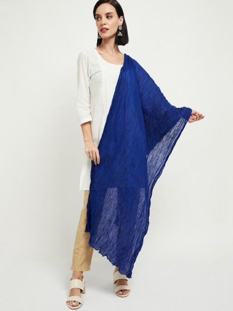 

max Blue Solid Pure Cotton Dupatta