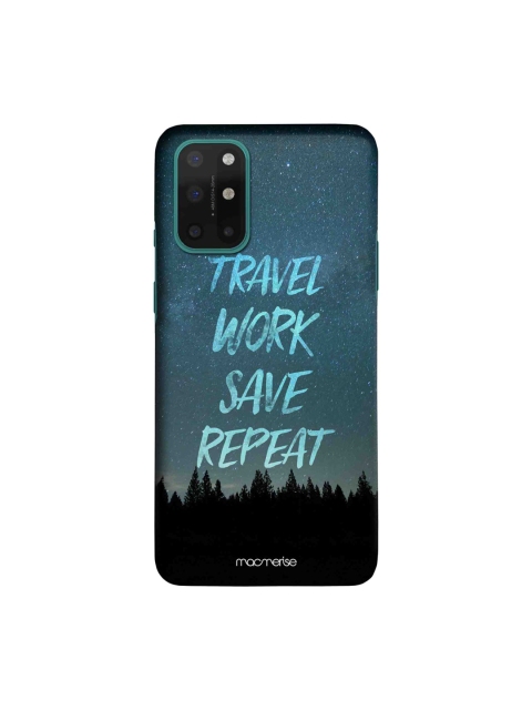 

macmerise Teal Blue & White Travel Work Save Repeat OnePlus 8T Back Case