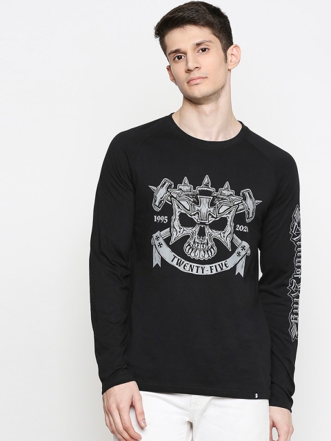 

The Souled Store Men Black Triple H Printed Round Neck T-shirt