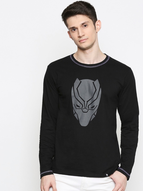 

The Souled Store Men Black Panther Printed Round Neck T-shirt