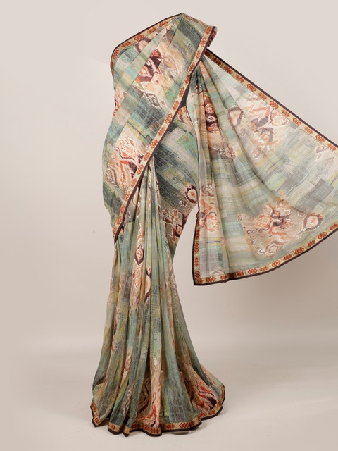 

Pothys Multicoloured Woven Design Poly Georgette Saree, Multi