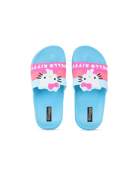 

Shoetopia Girls Pink & Blue Hello Kitty Printed Sliders