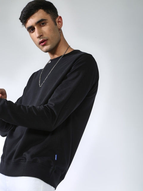 

Blue Saint Men Black Solid Sweatshirt