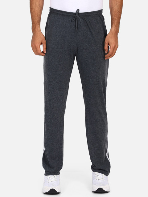 

PROTEENS Men Grey Solid Slim-Fit Track Pants
