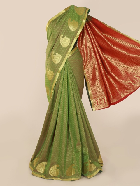 

Pothys Olive Green Woven Design Art Silk Saree