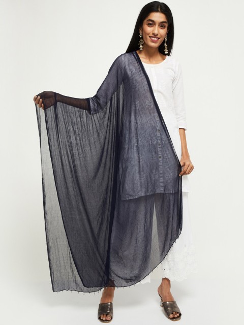 

max Blue Solid Dupatta