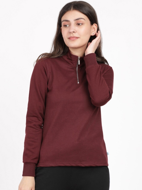 

BEVERLY BLUES Women Maroon Printed Sweatshirt