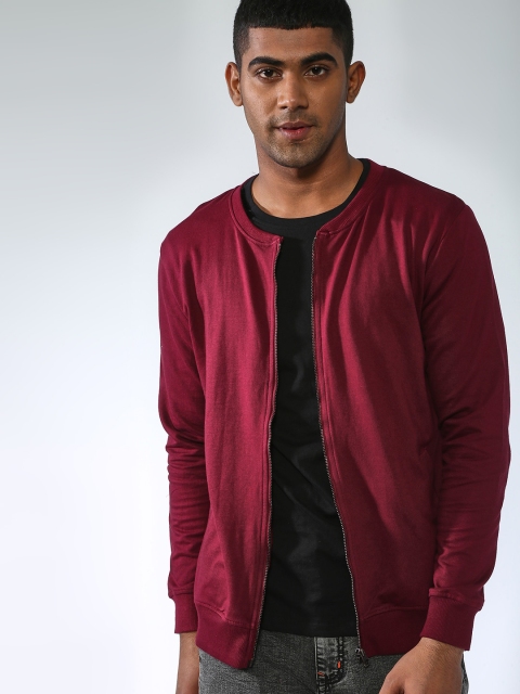 

Blue Saint Men Maroon Solid Sweatshirt