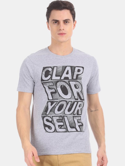 

Colt Men Grey Printed Round Neck T-shirt