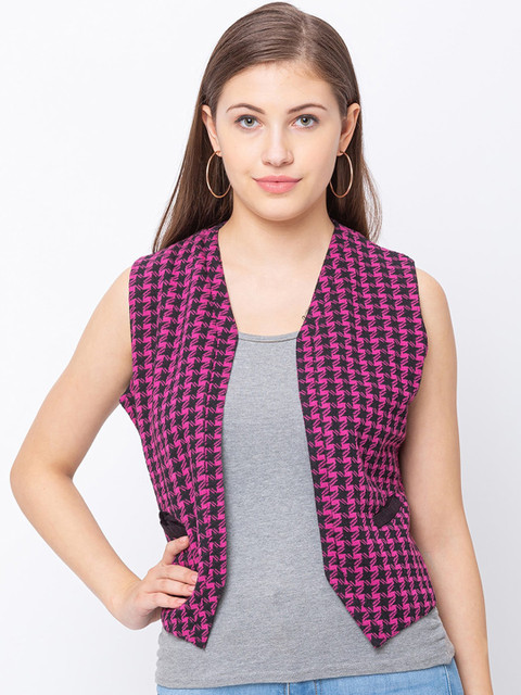 

Juliet Women Purple Printed Open Front Jacket