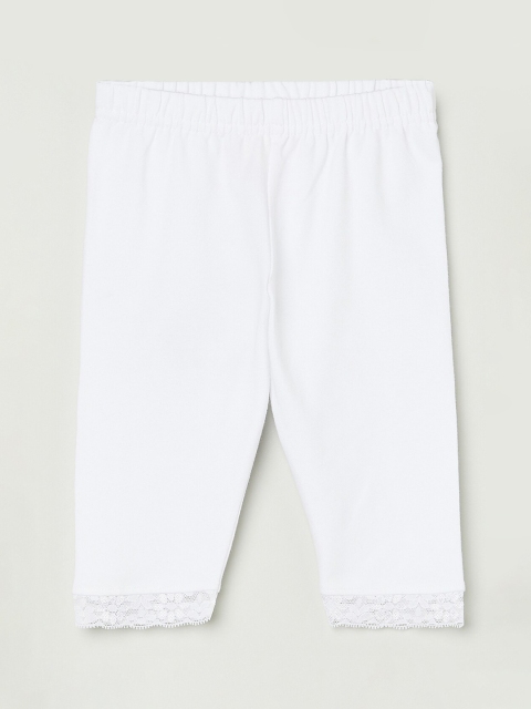 

max Girls White Solid Ankle-Length Leggings