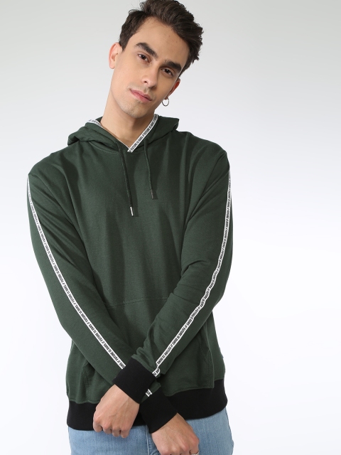 

Blue Saint Men Olive Green Solid Sweatshirt