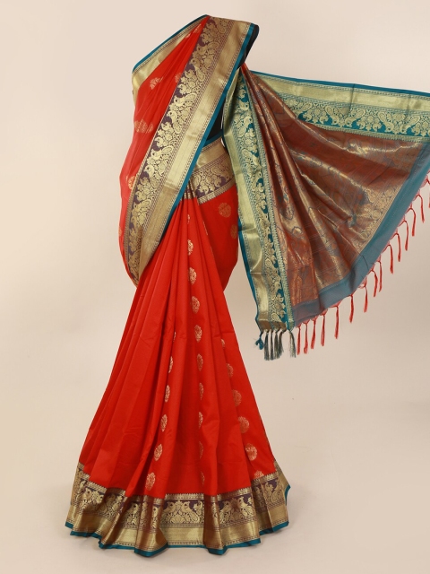 

Pothys Red & Blue Art Silk Woven Design Saree