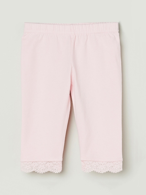 

max Infant Girls Pink Solid Ankle Length Leggings