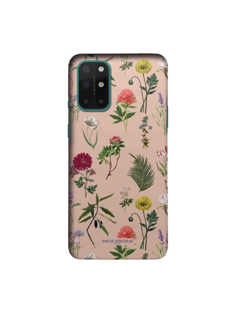 

macmerise Peach Coloured & Green Floral Printed Payal Singhal Bageecha Sleek OnePlus 8T Back Case