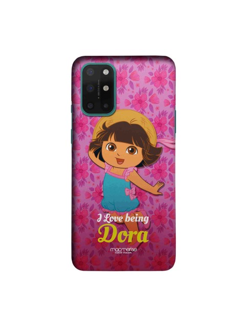 

macmerise Pink & Blue Lovely Dora Printed OnePlus 8T Sleek Back Cover