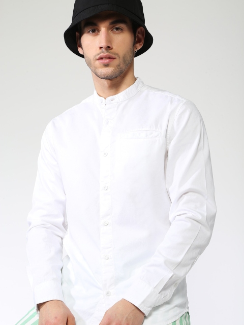 

Blue Saint Men White Slim Fit Solid Casual Shirt