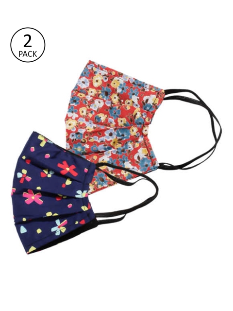 

Bellofox Pack of 2 Floral Printed 3Ply Protective Outdoor Face Masks, Red