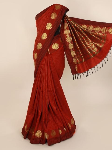 

Pothys Red Woven Design Art Silk Saree