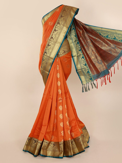 

Pothys Orange & Green Art Silk Woven Design Saree
