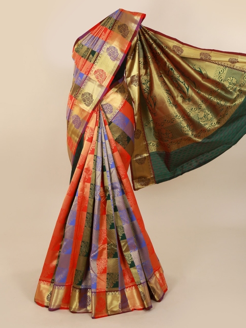 

Pothys Red & Blue Art Silk Woven Design Saree